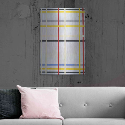 Luxe Metal Art 'New York City 2, 1941' by Piet Mondrian, Metal Wall Art,24x36