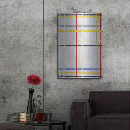 Luxe Metal Art 'New York City 2, 1941' by Piet Mondrian, Metal Wall Art,24x36