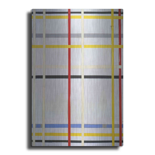 Luxe Metal Art 'New York City 2, 1941' by Piet Mondrian, Metal Wall Art