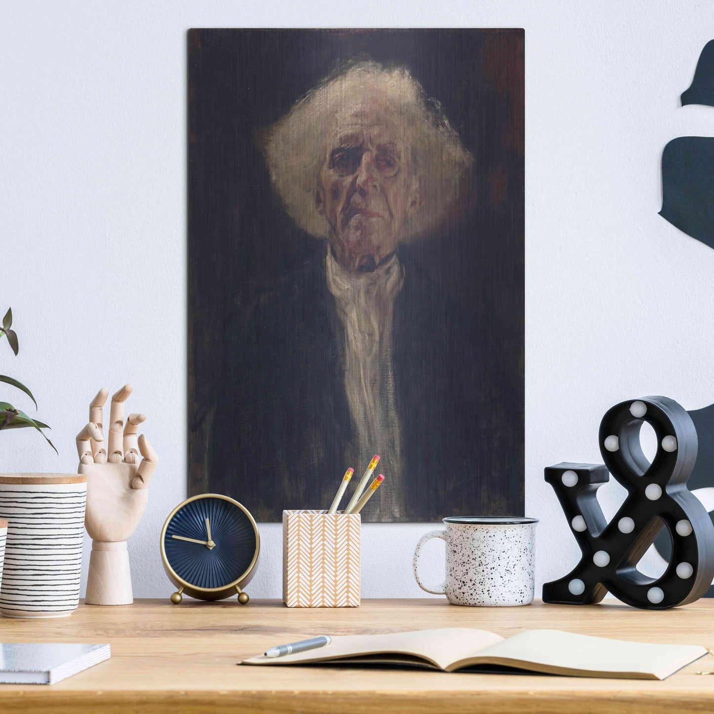 Luxe Metal Art 'Blind Man' by Gustav Klimt, Metal Wall Art,12x16