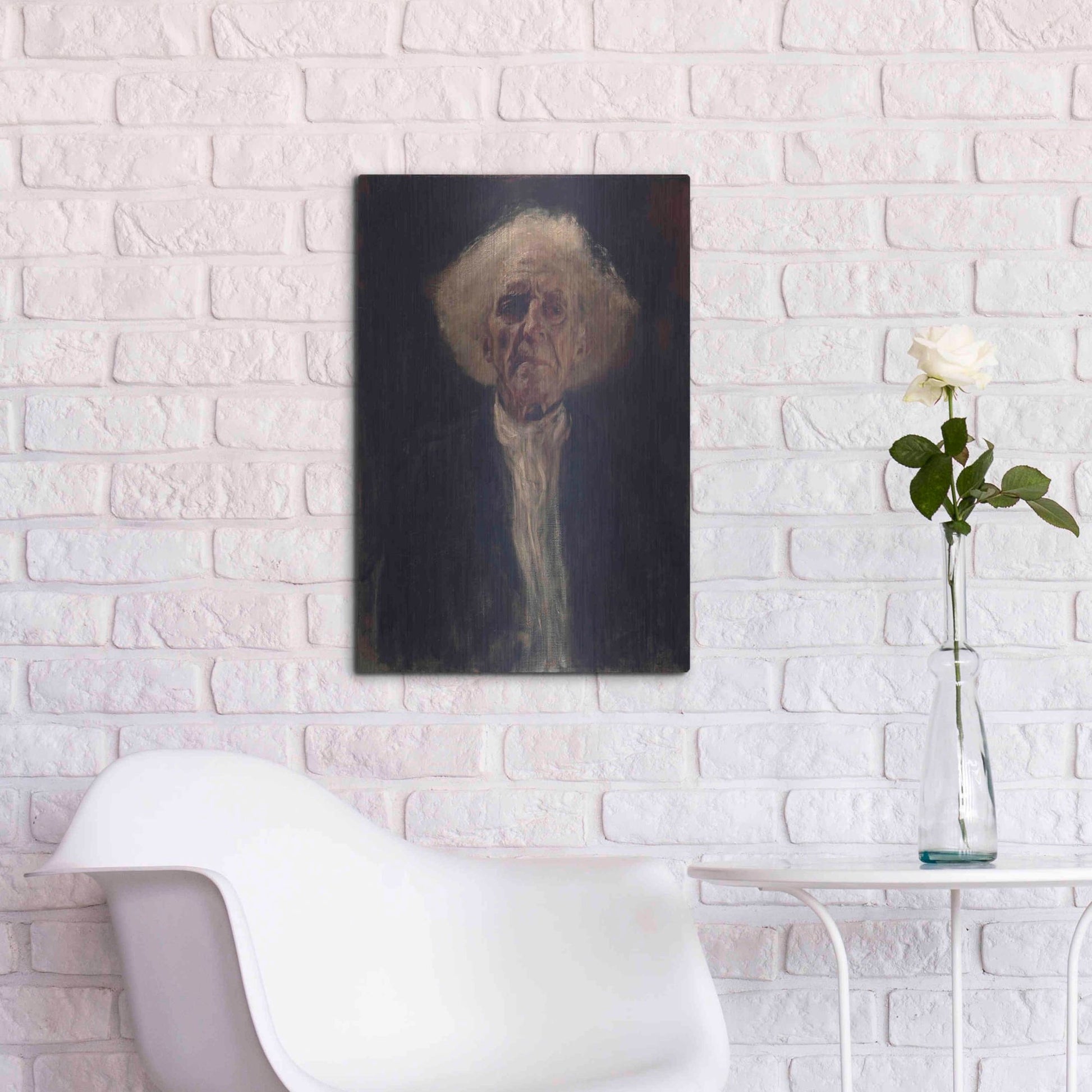 Luxe Metal Art 'Blind Man' by Gustav Klimt, Metal Wall Art,16x24
