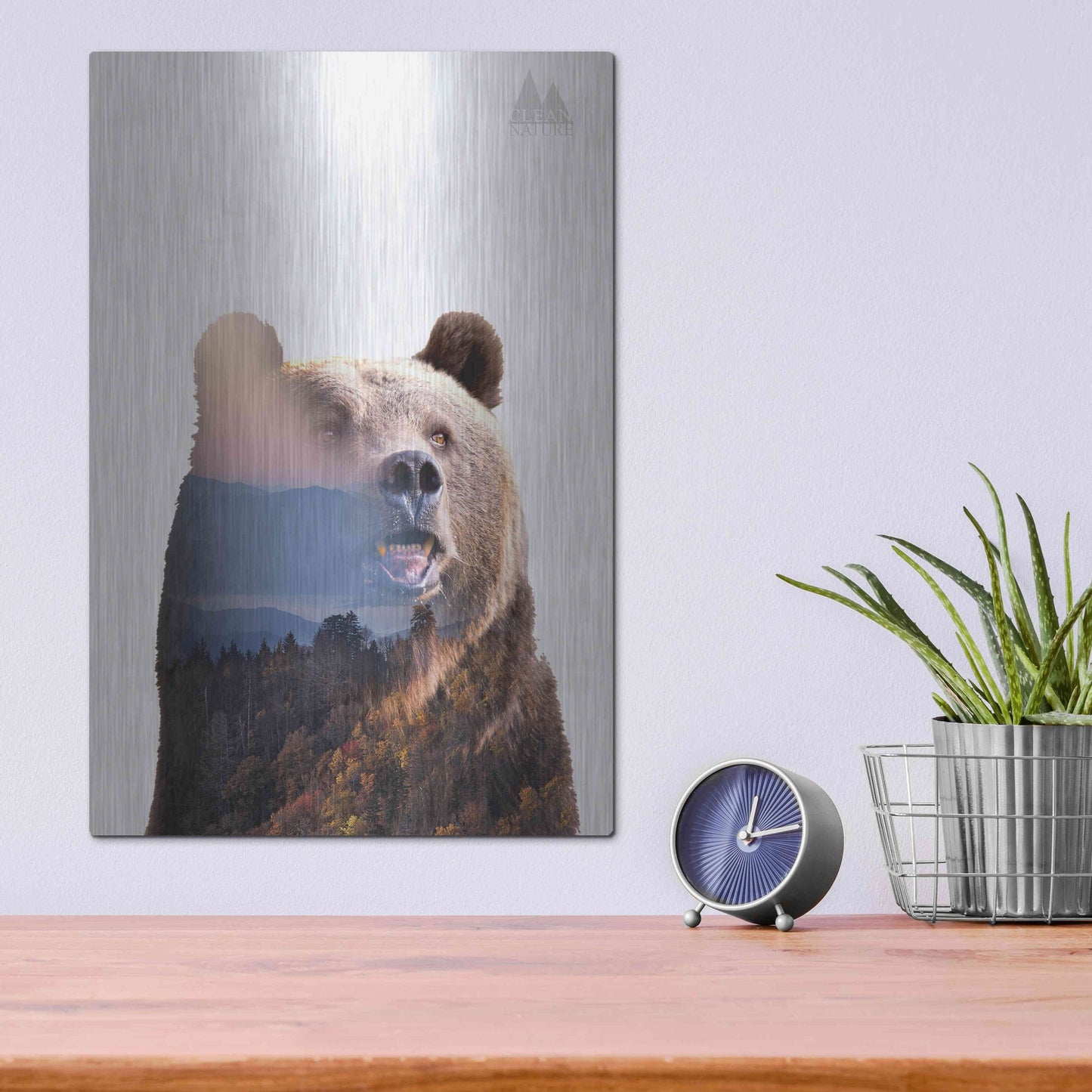 Luxe Metal Art 'Bear' by Clean Nature, Metal Wall Art,12x16