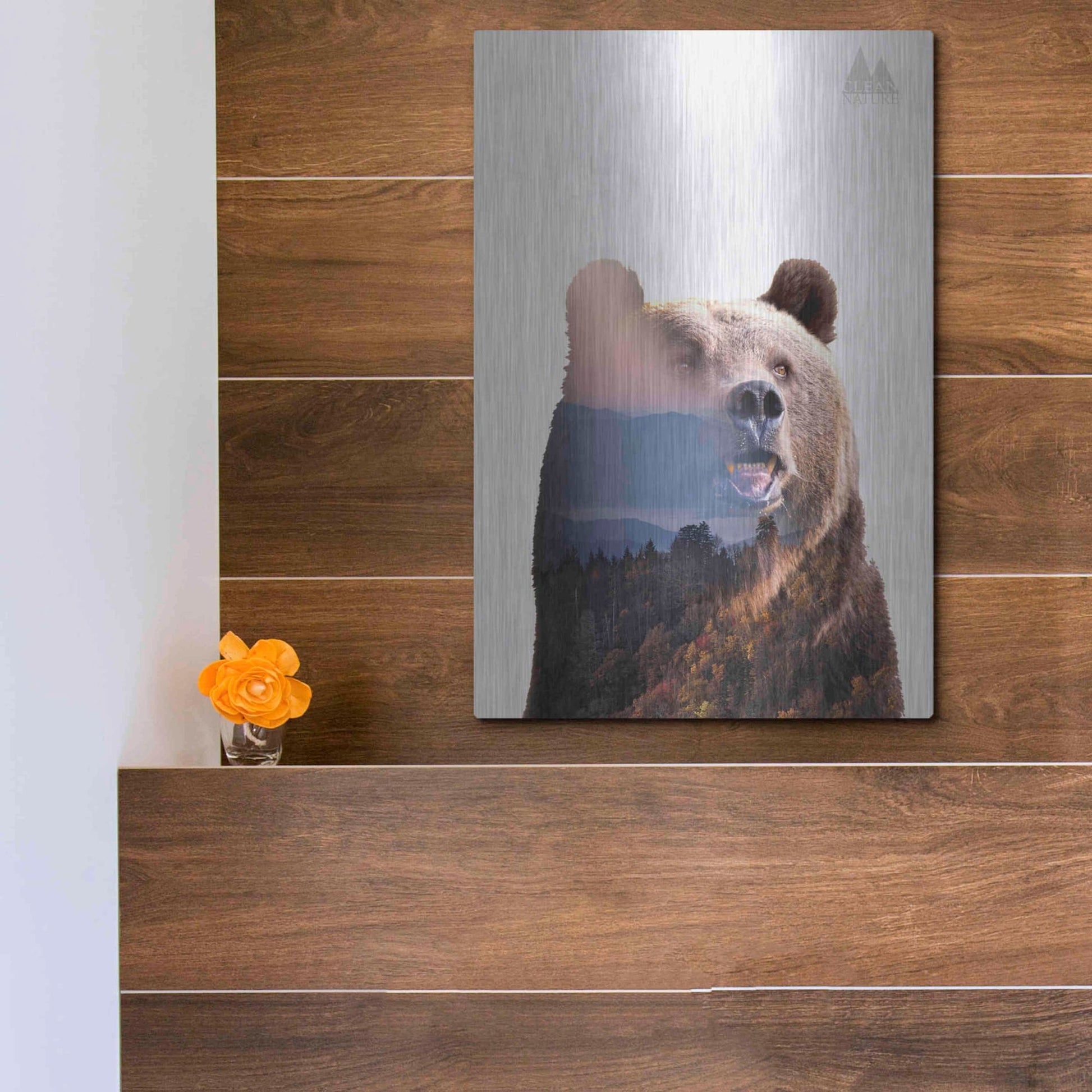 Luxe Metal Art 'Bear' by Clean Nature, Metal Wall Art,12x16