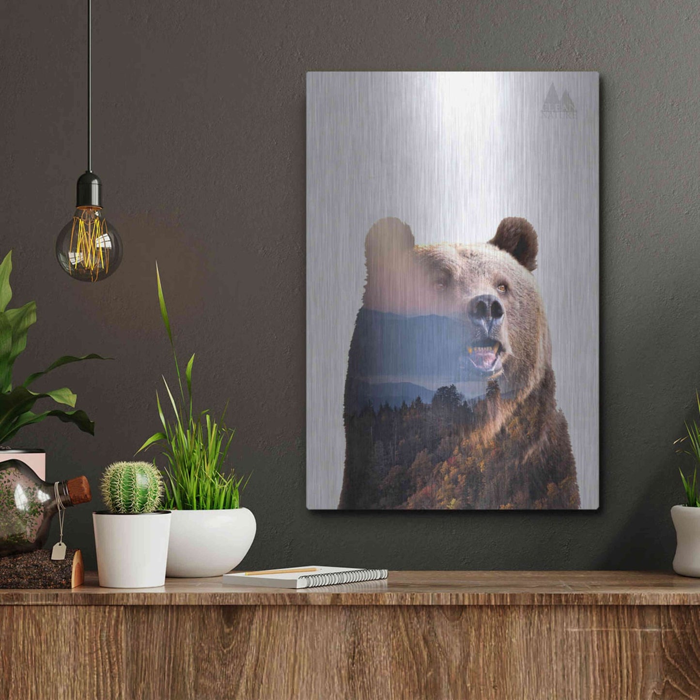 Luxe Metal Art 'Bear' by Clean Nature, Metal Wall Art,12x16