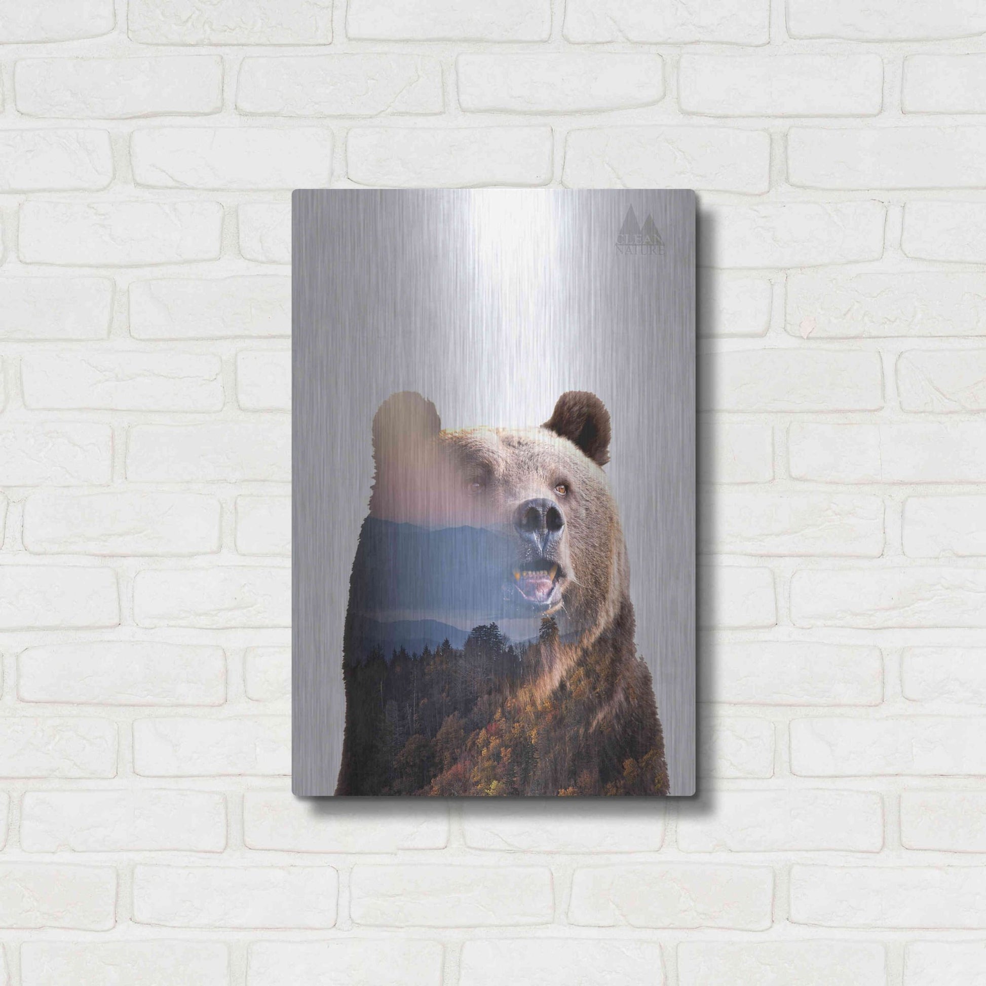 Luxe Metal Art 'Bear' by Clean Nature, Metal Wall Art,16x24