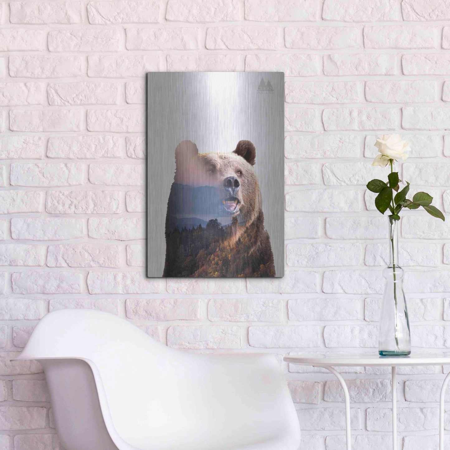 Luxe Metal Art 'Bear' by Clean Nature, Metal Wall Art,16x24