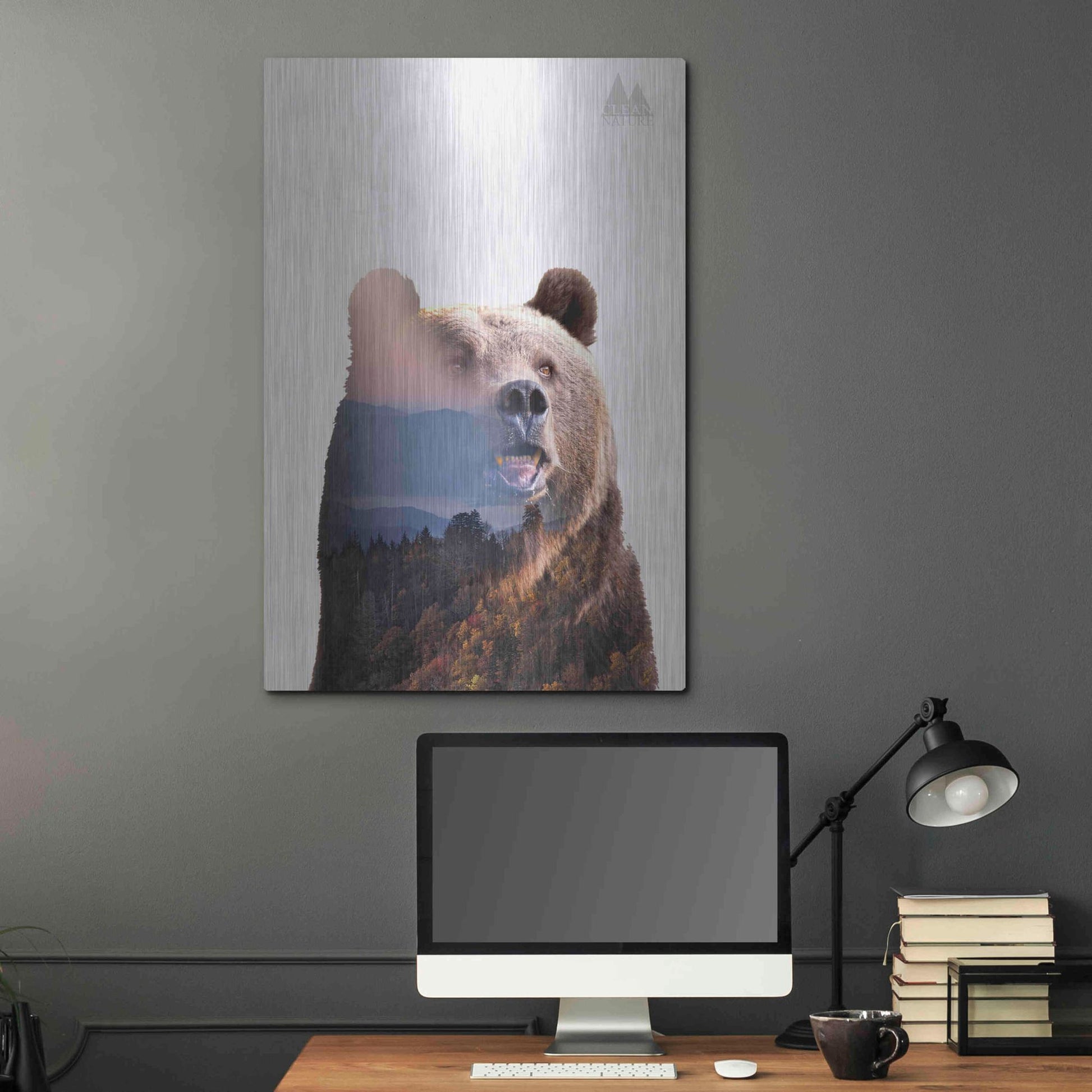 Luxe Metal Art 'Bear' by Clean Nature, Metal Wall Art,24x36