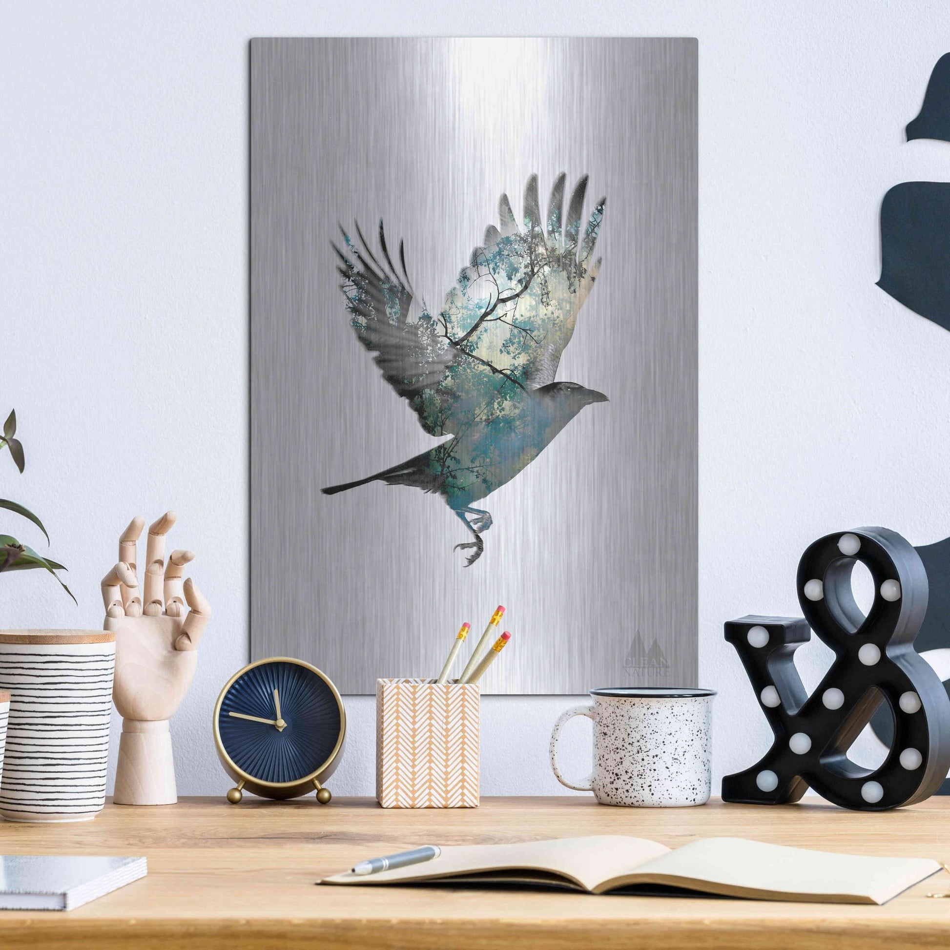 Luxe Metal Art 'Bird' by Clean Nature, Metal Wall Art,12x16