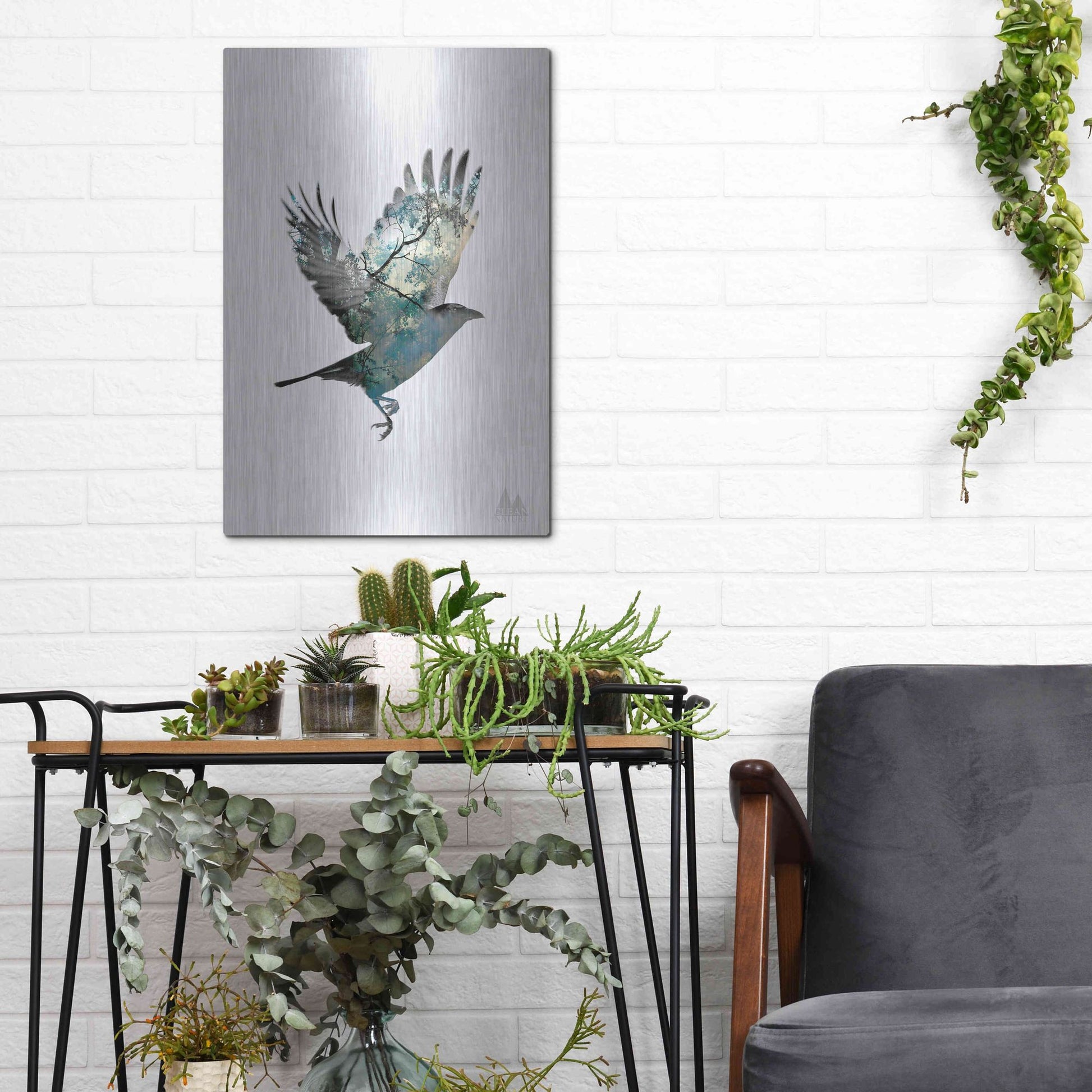 Luxe Metal Art 'Bird' by Clean Nature, Metal Wall Art,12x16