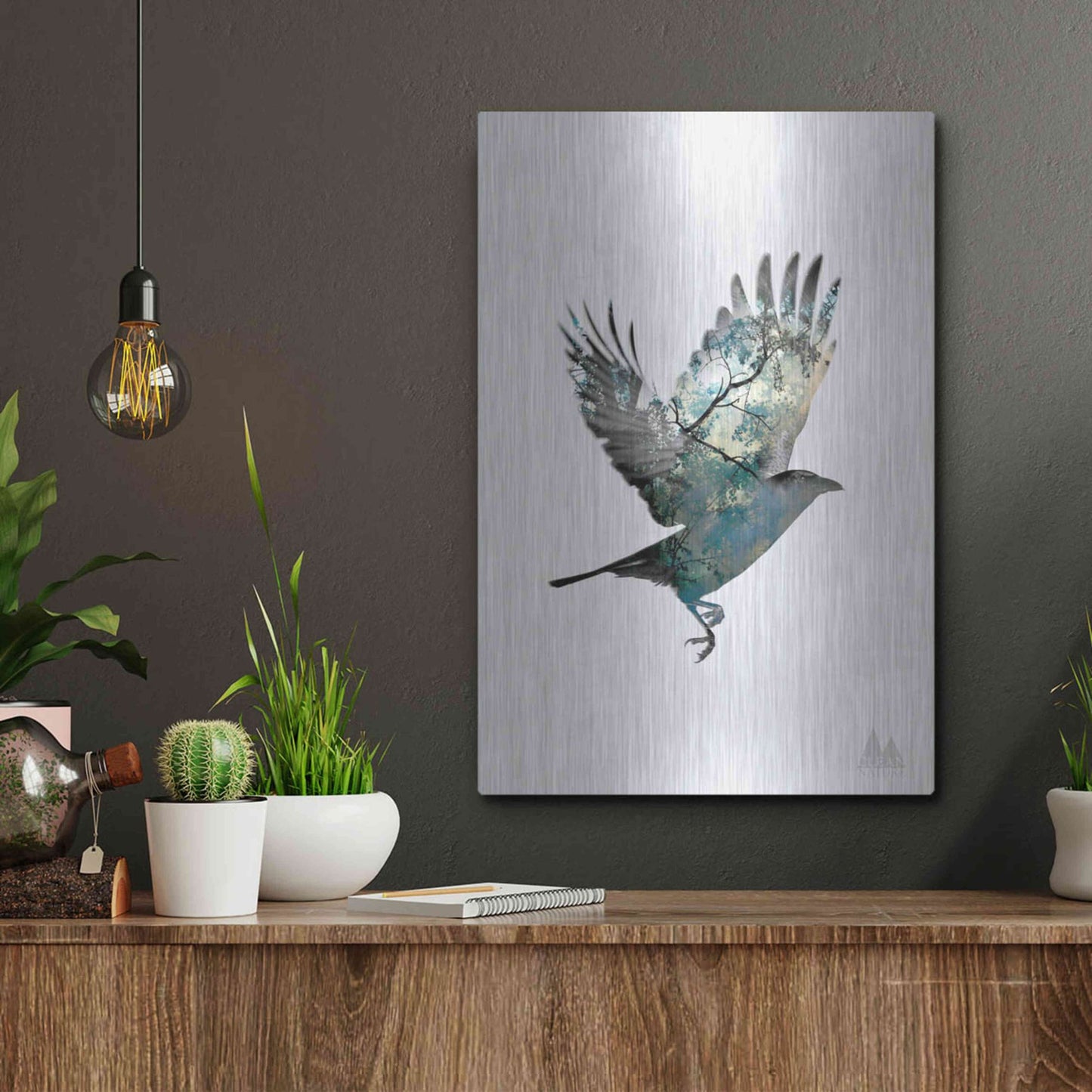 Luxe Metal Art 'Bird' by Clean Nature, Metal Wall Art,12x16