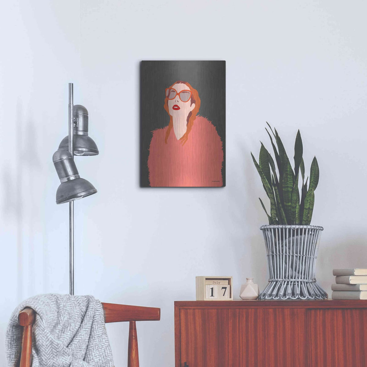 'Orange Fur' by Megan Galante – Metal Wall Art, 16x24 room view