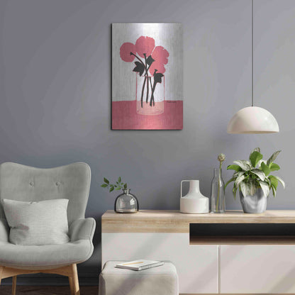 Luxe Metal Art 'Poppy Vase' by Megan Galante, Metal Wall Art,16x24