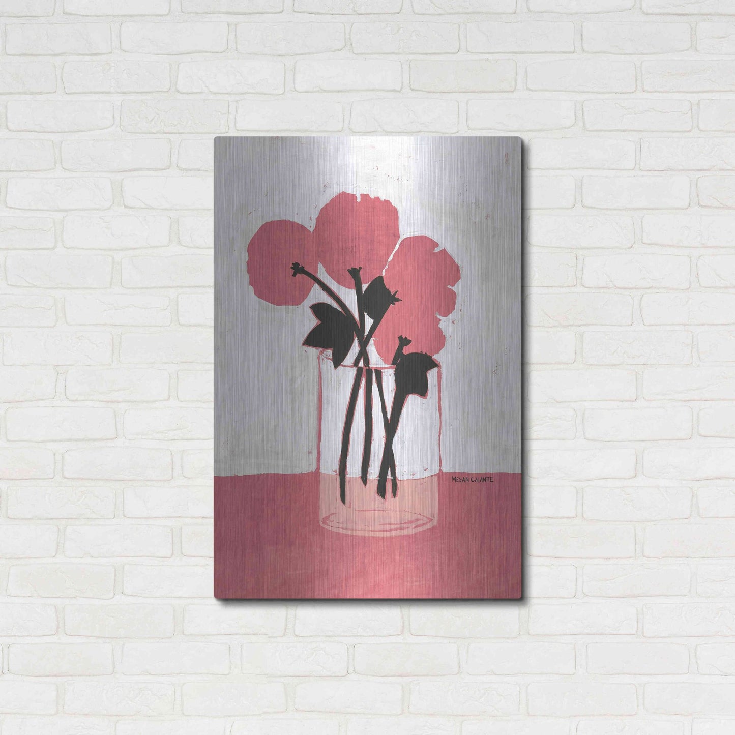 Luxe Metal Art 'Poppy Vase' by Megan Galante, Metal Wall Art,24x36