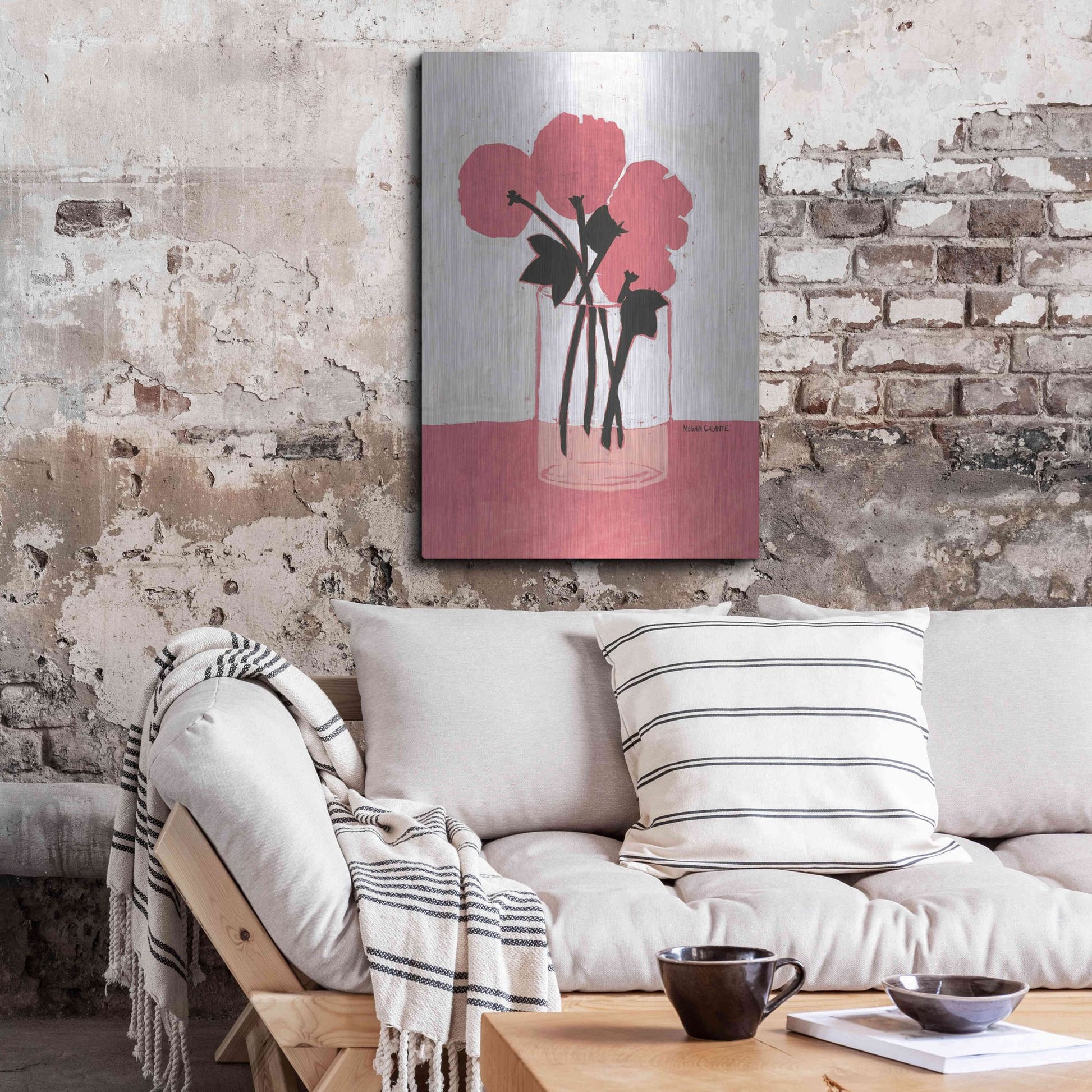 Luxe Metal Art 'Poppy Vase' by Megan Galante, Metal Wall Art,24x36