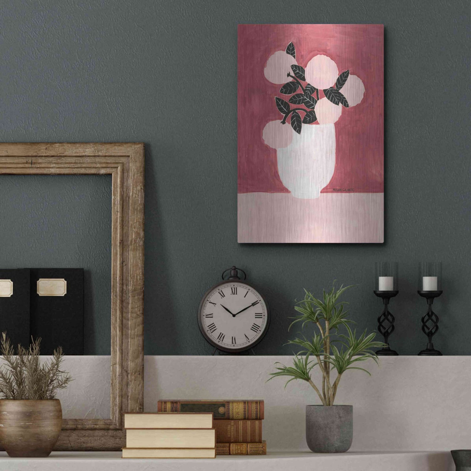 Luxe Metal Art 'Posy Vase' by Megan Galante, Metal Wall Art,12x16