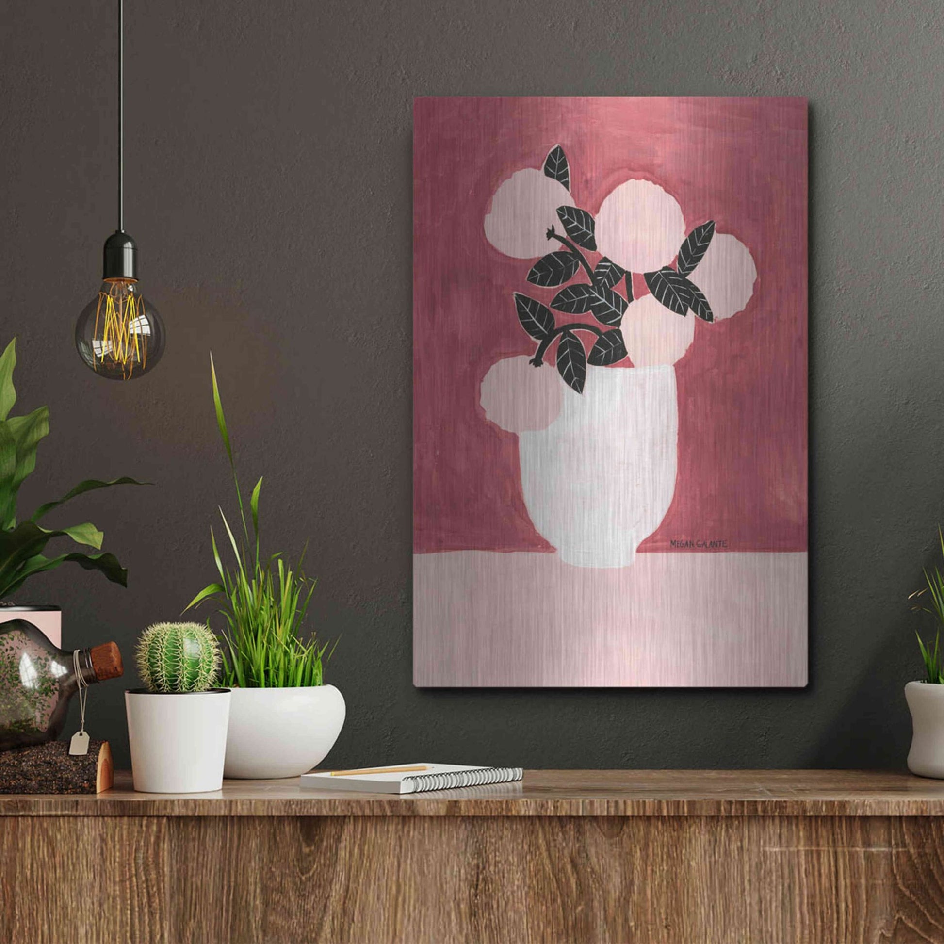 Luxe Metal Art 'Posy Vase' by Megan Galante, Metal Wall Art,12x16