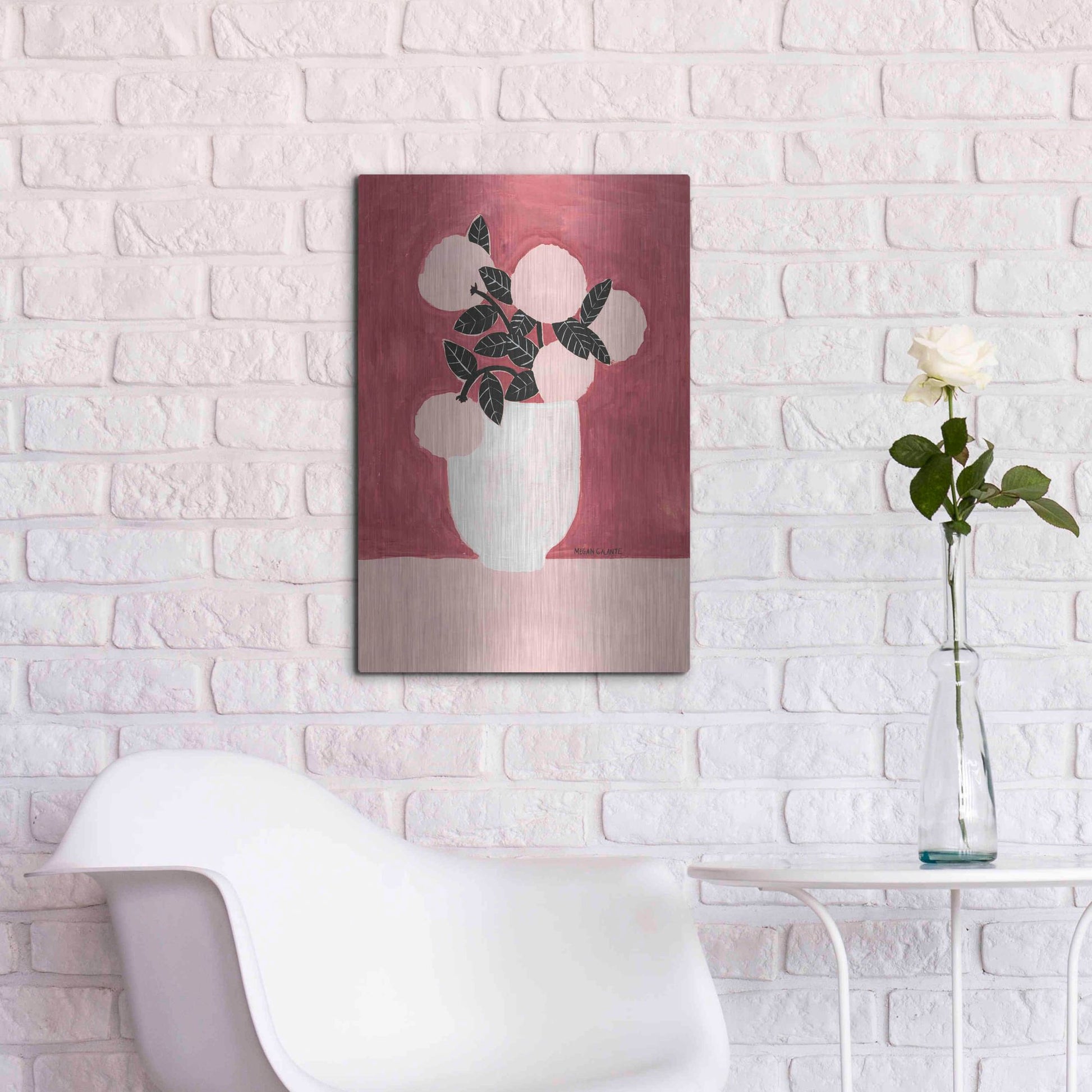 Luxe Metal Art 'Posy Vase' by Megan Galante, Metal Wall Art,16x24