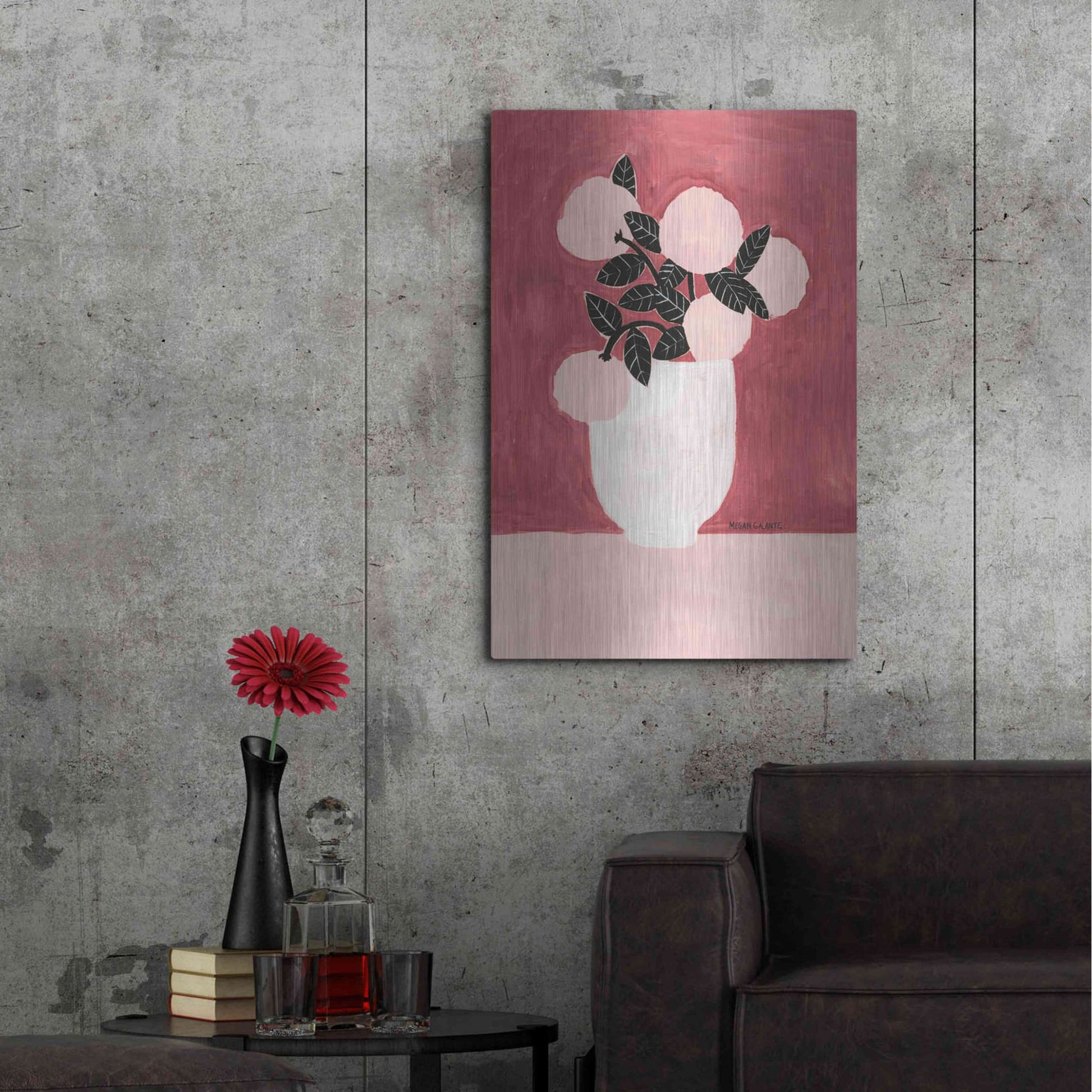 Luxe Metal Art 'Posy Vase' by Megan Galante, Metal Wall Art,24x36