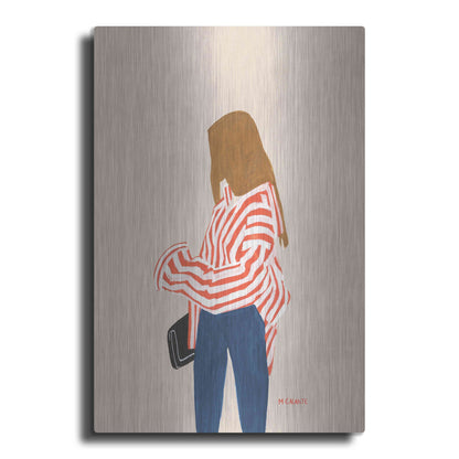 'Red Stripes' by Megan Galante, Metal Wall Art