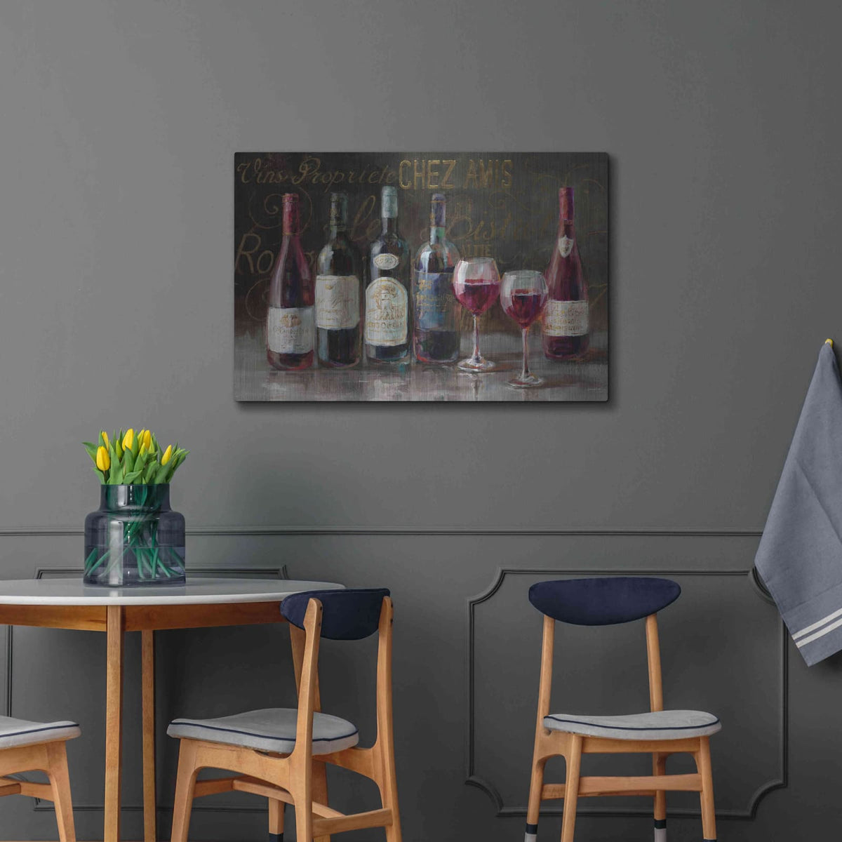'Bistro Reds v.2 Crop' by Danhui Nai – Metal Wall Art, 36x24 room view