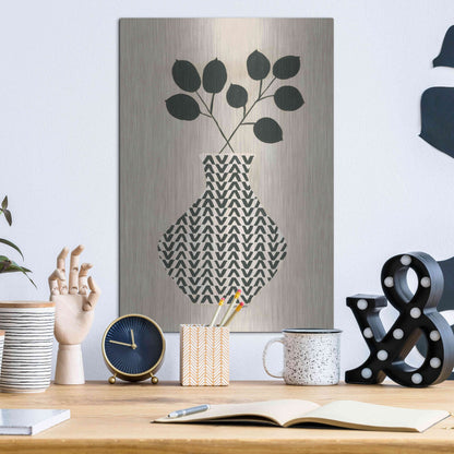 Luxe Metal Art 'Vadim Vase' by Megan Galante, Metal Wall Art,12x16