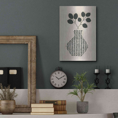 Luxe Metal Art 'Vadim Vase' by Megan Galante, Metal Wall Art,12x16