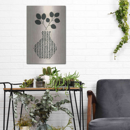 Luxe Metal Art 'Vadim Vase' by Megan Galante, Metal Wall Art,12x16