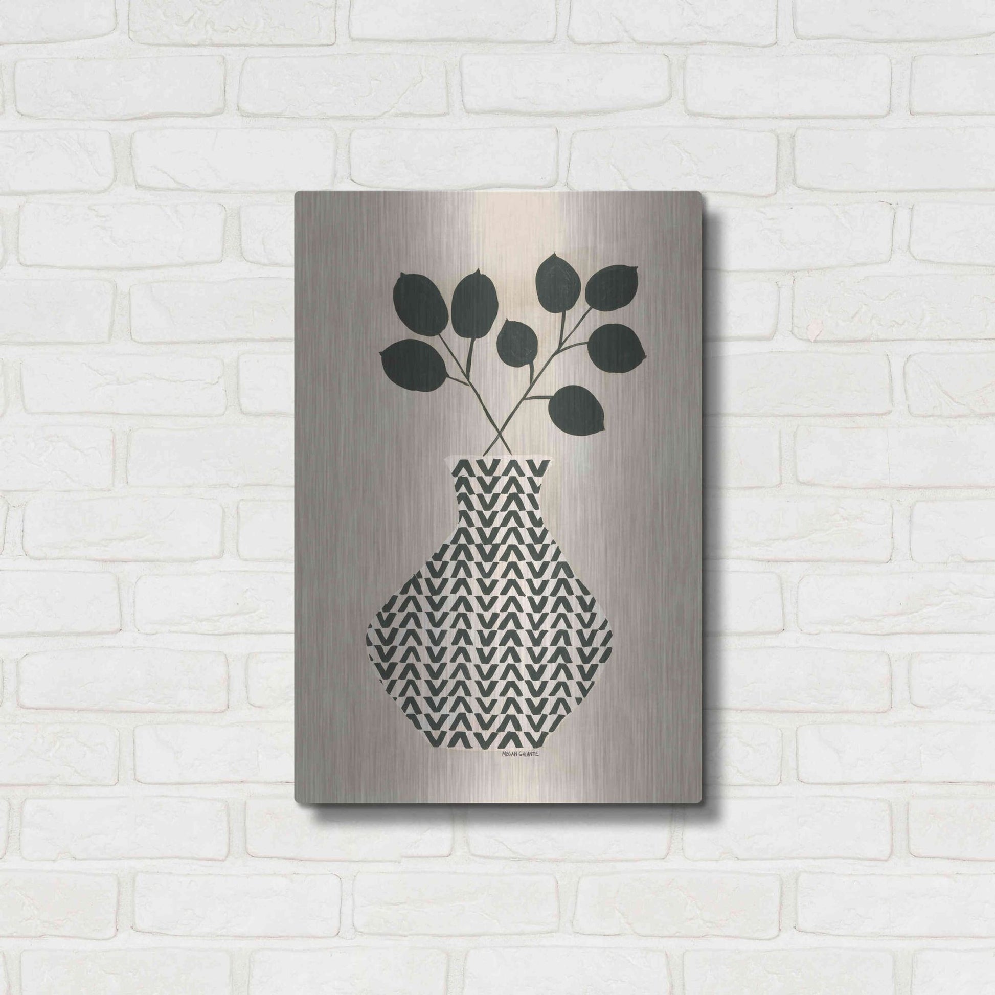 Luxe Metal Art 'Vadim Vase' by Megan Galante, Metal Wall Art,16x24