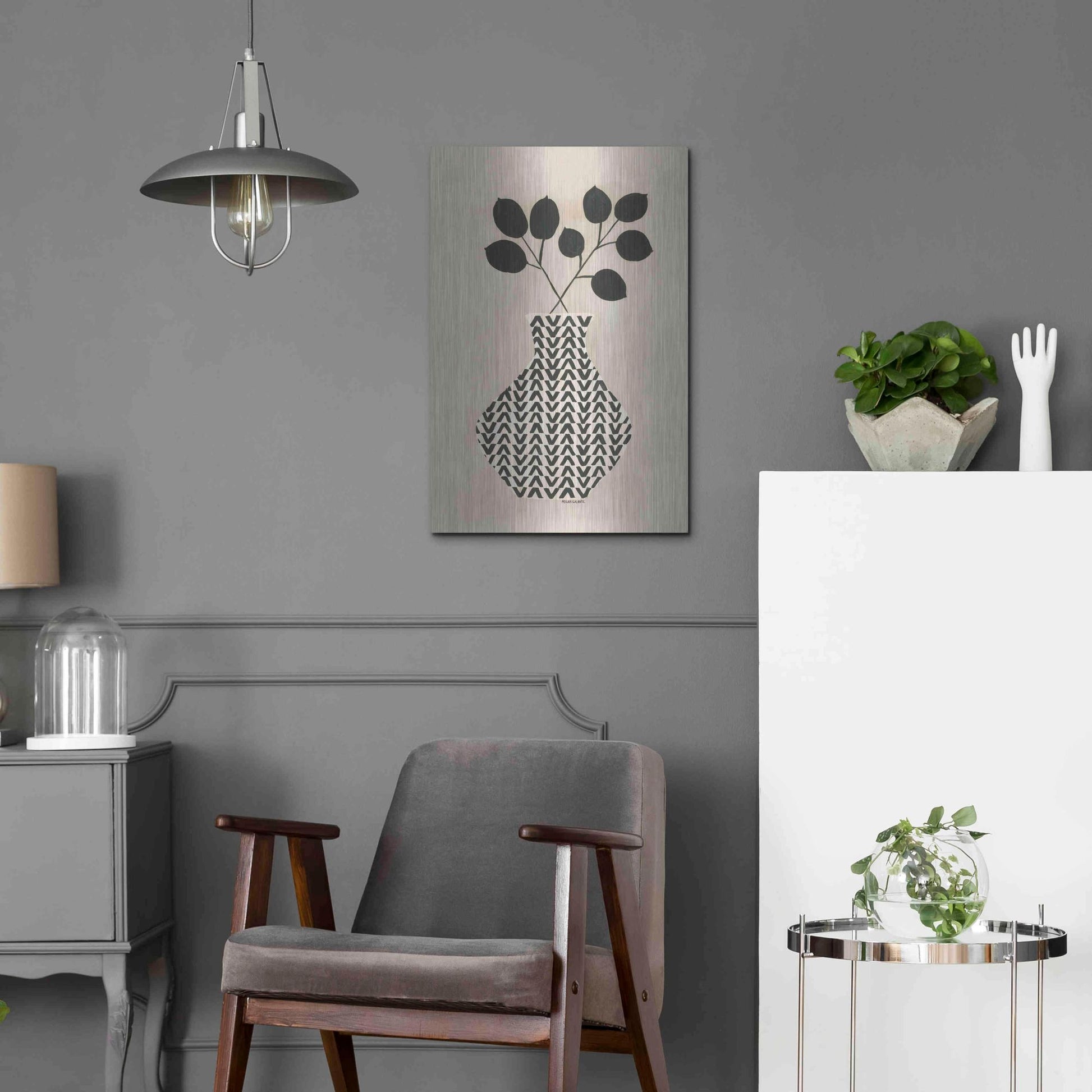 Luxe Metal Art 'Vadim Vase' by Megan Galante, Metal Wall Art,16x24