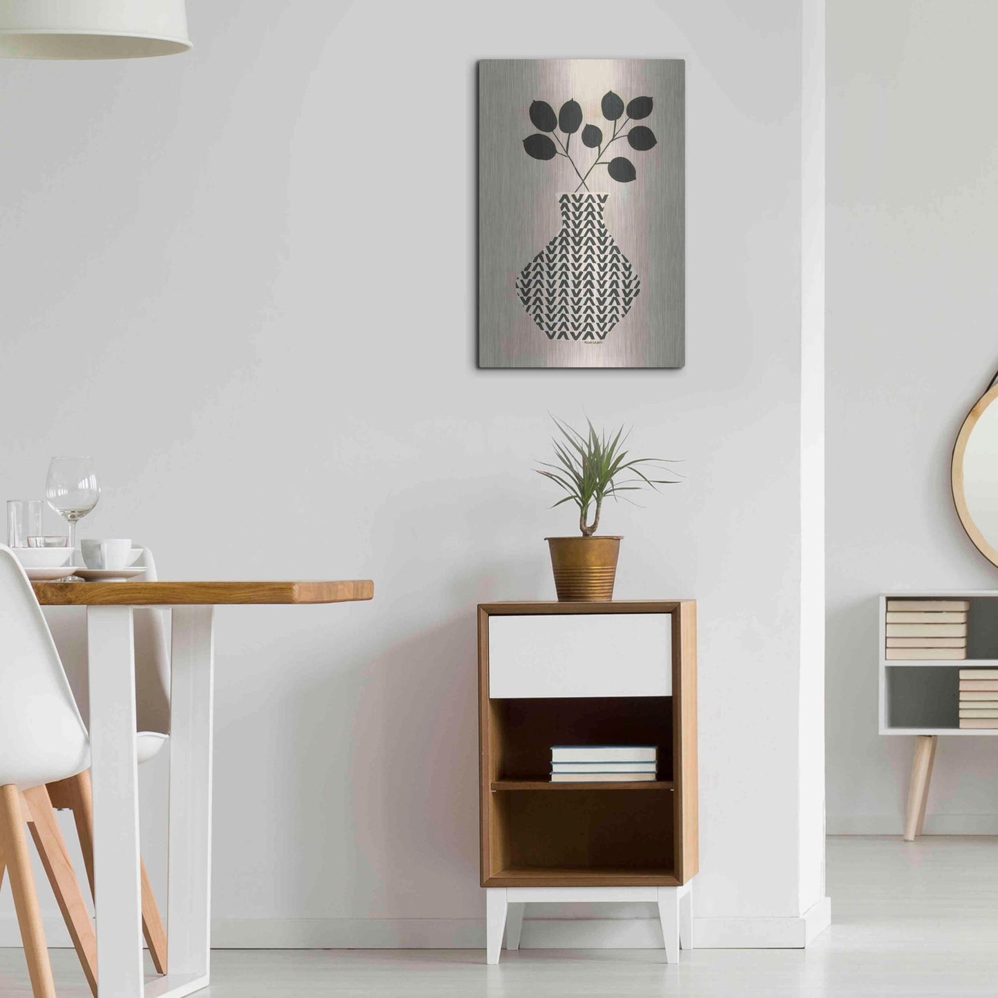 Luxe Metal Art 'Vadim Vase' by Megan Galante, Metal Wall Art,16x24