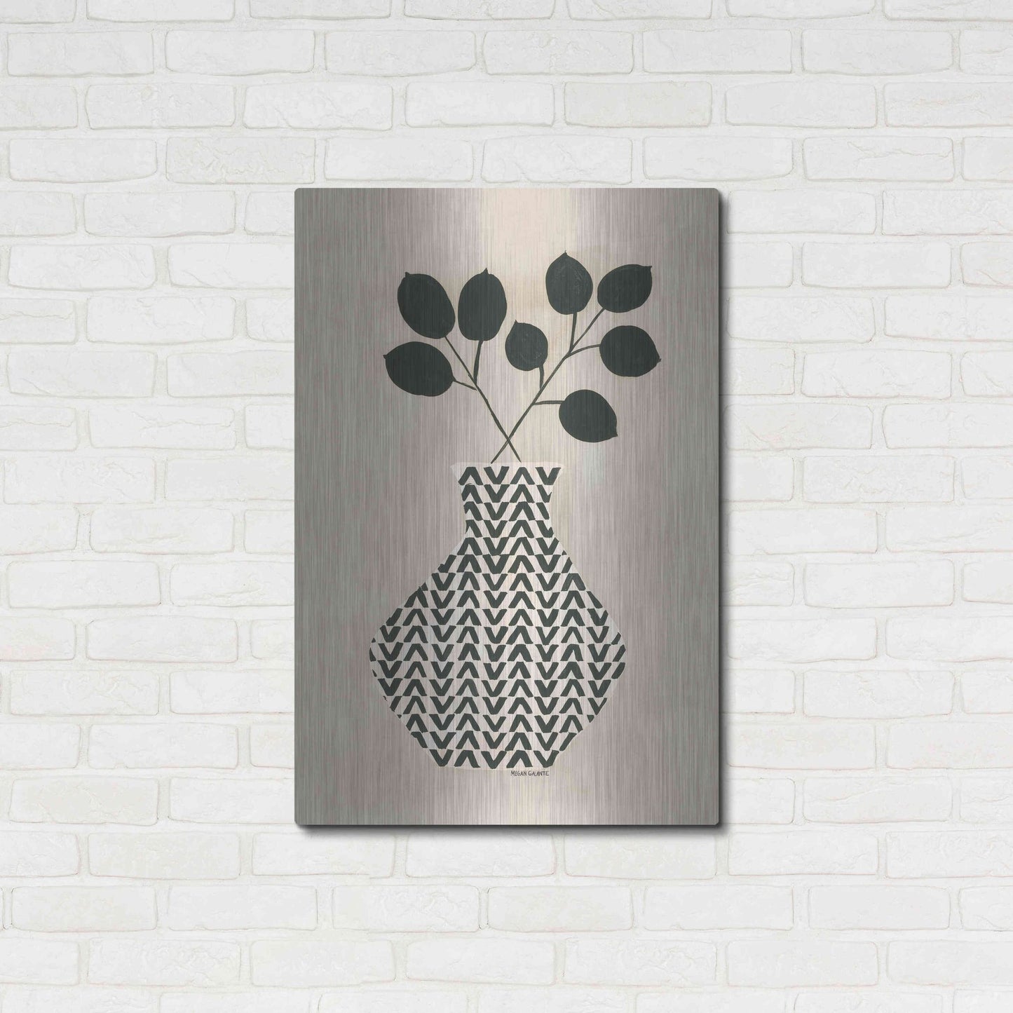 Luxe Metal Art 'Vadim Vase' by Megan Galante, Metal Wall Art,24x36