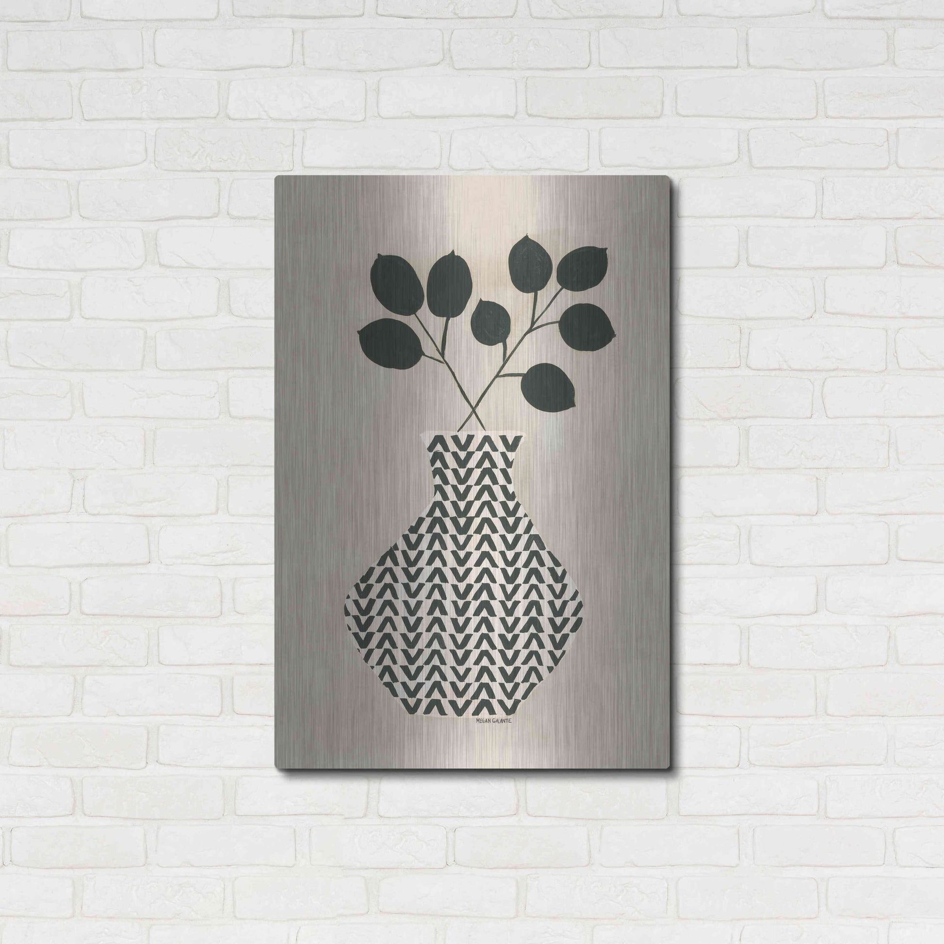 Luxe Metal Art 'Vadim Vase' by Megan Galante, Metal Wall Art,24x36