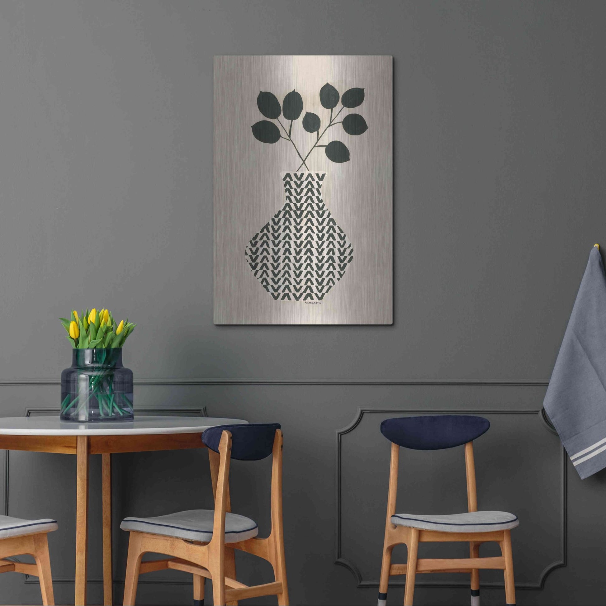 Luxe Metal Art 'Vadim Vase' by Megan Galante, Metal Wall Art,24x36