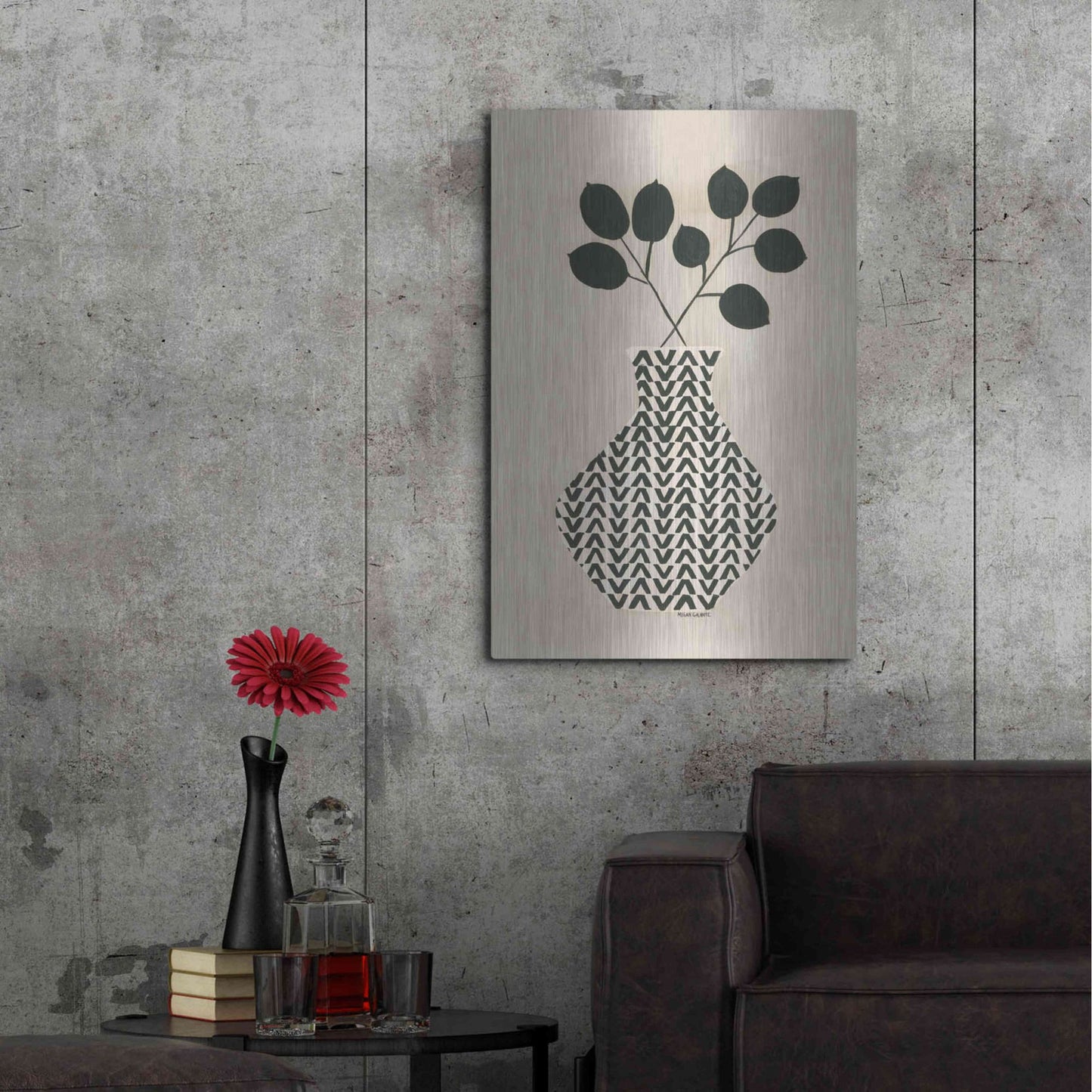Luxe Metal Art 'Vadim Vase' by Megan Galante, Metal Wall Art,24x36
