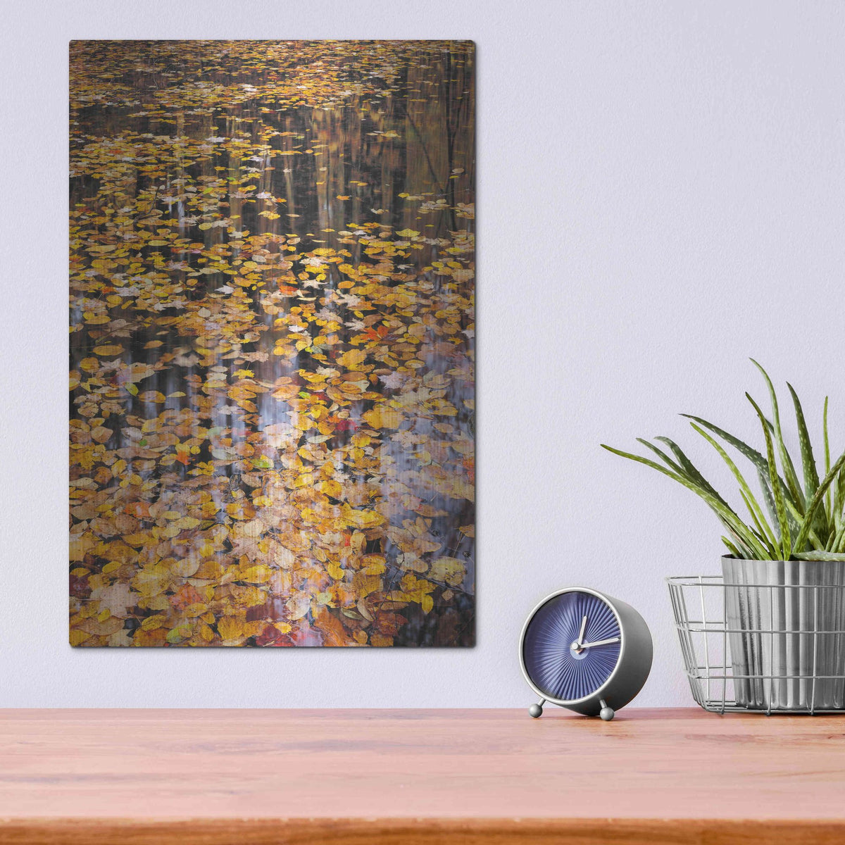 Luxe Metal Art 'Autumn Detail' by John Gavrilis, Metal Wall Art,12x16