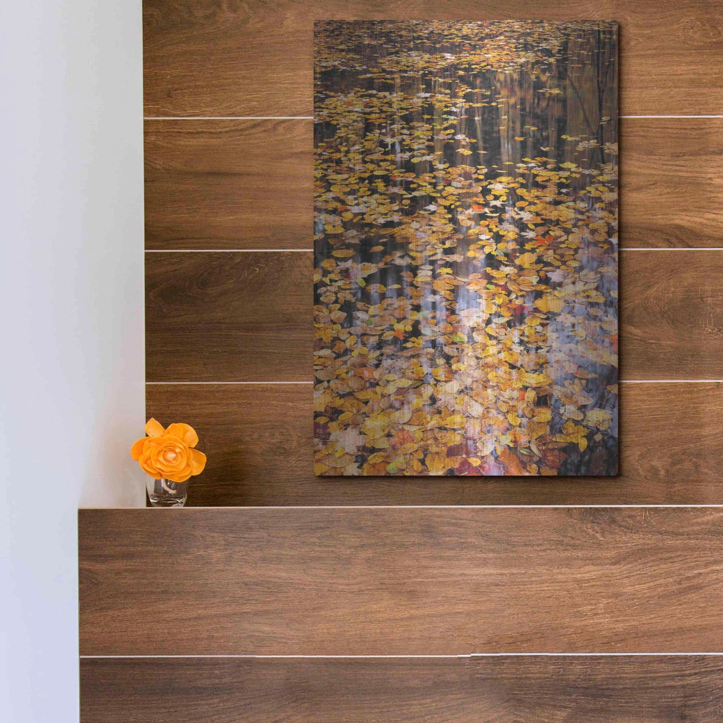 Luxe Metal Art 'Autumn Detail' by John Gavrilis, Metal Wall Art,12x16