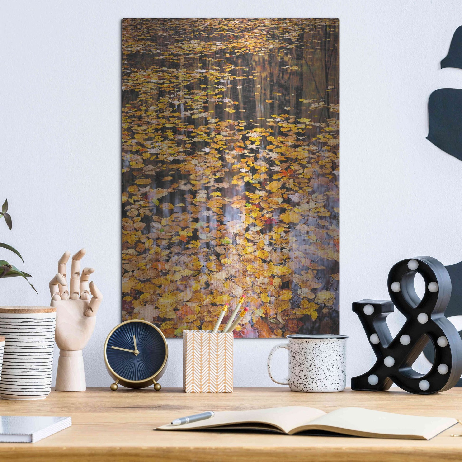 Luxe Metal Art 'Autumn Detail' by John Gavrilis, Metal Wall Art,12x16