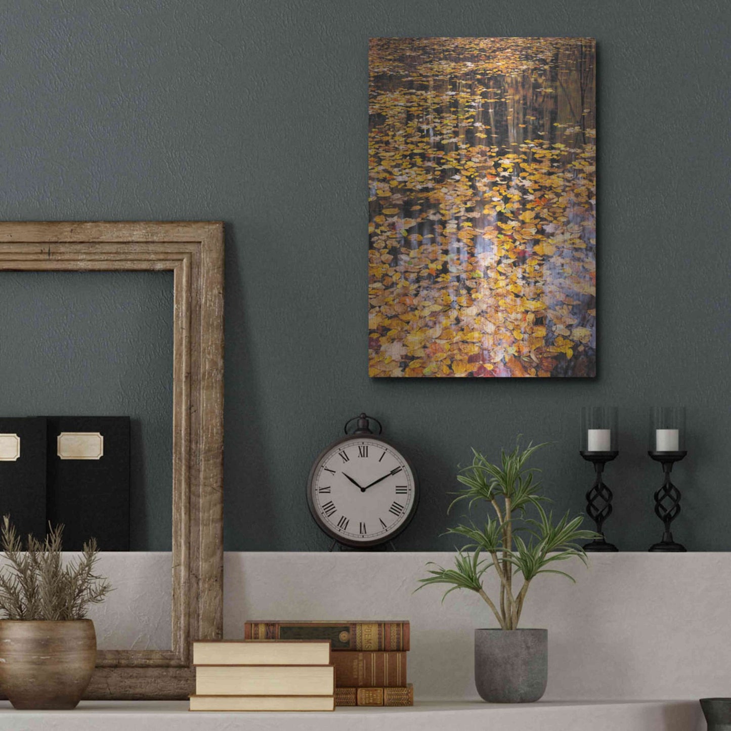 Luxe Metal Art 'Autumn Detail' by John Gavrilis, Metal Wall Art,12x16