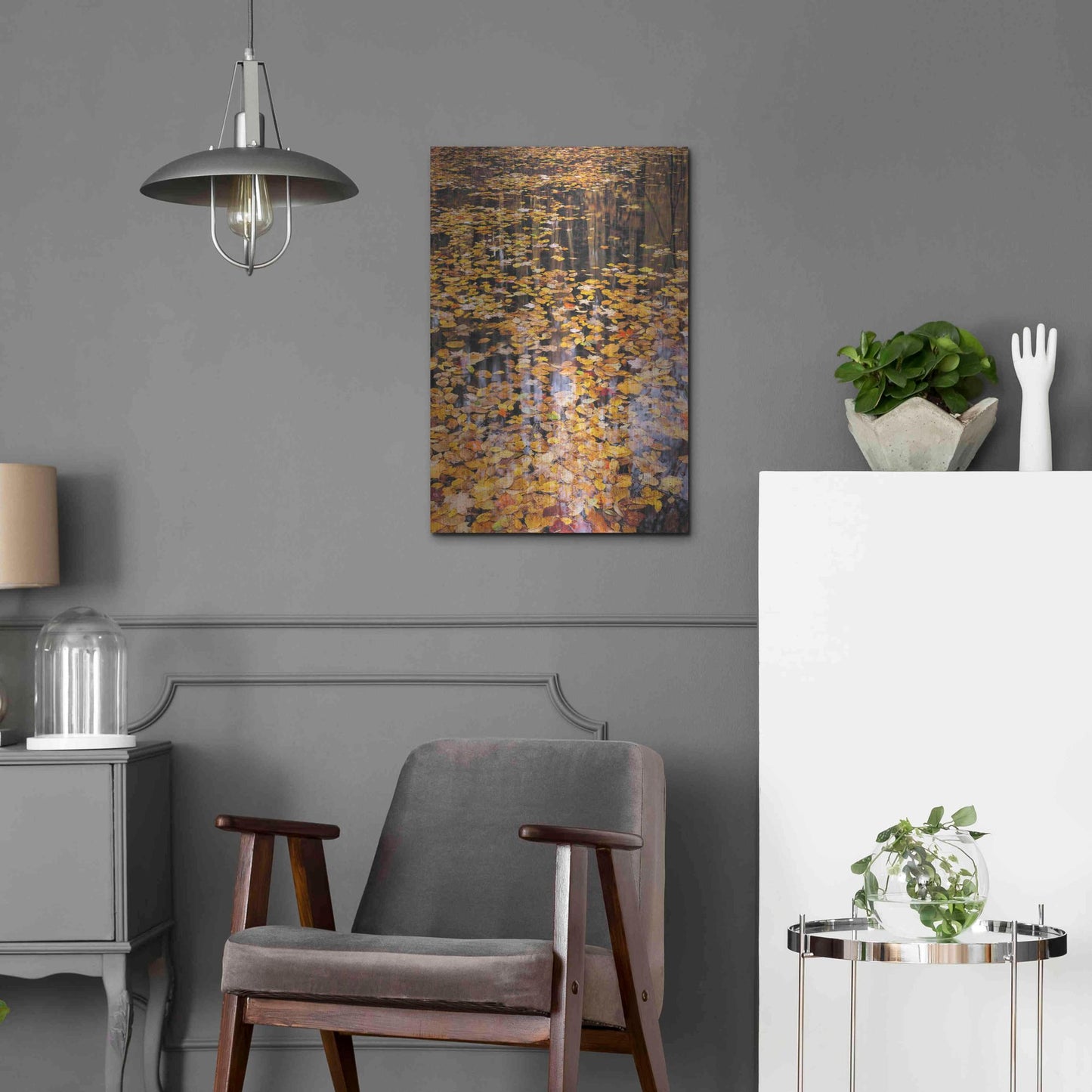 Luxe Metal Art 'Autumn Detail' by John Gavrilis, Metal Wall Art,16x24