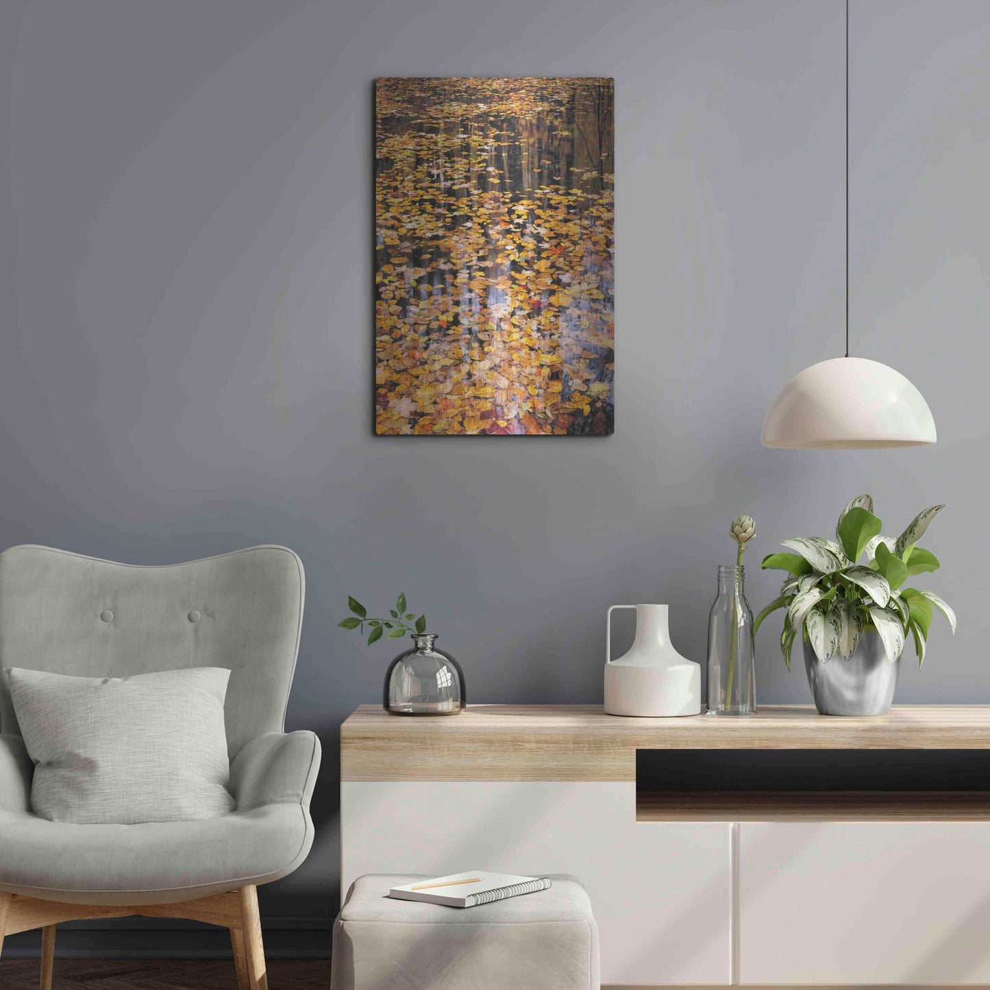 Luxe Metal Art 'Autumn Detail' by John Gavrilis, Metal Wall Art,16x24