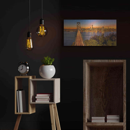 Luxe Metal Art 'Bay Bridge and Evening Commute' by John Gavrilis, Metal Wall Art,24x12