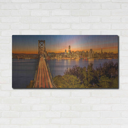 Luxe Metal Art 'Bay Bridge and Evening Commute' by John Gavrilis, Metal Wall Art,48x24