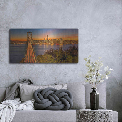 Luxe Metal Art 'Bay Bridge and Evening Commute' by John Gavrilis, Metal Wall Art,48x24