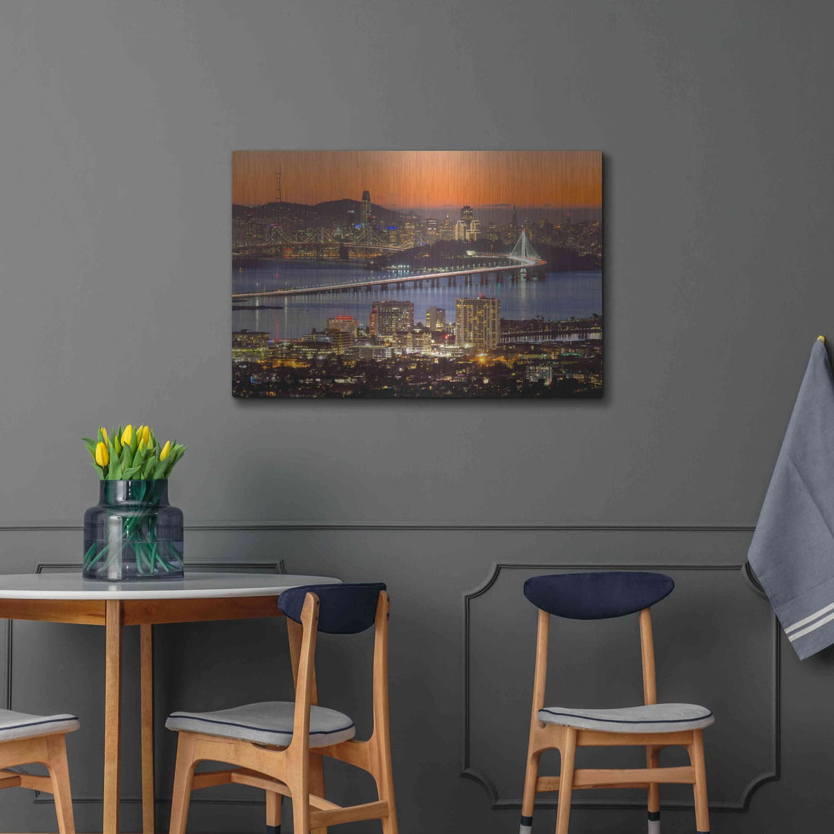 'Bay Bridge from Berkeley' by John Gavrilis – Metal Wall Art, 36x24 room view