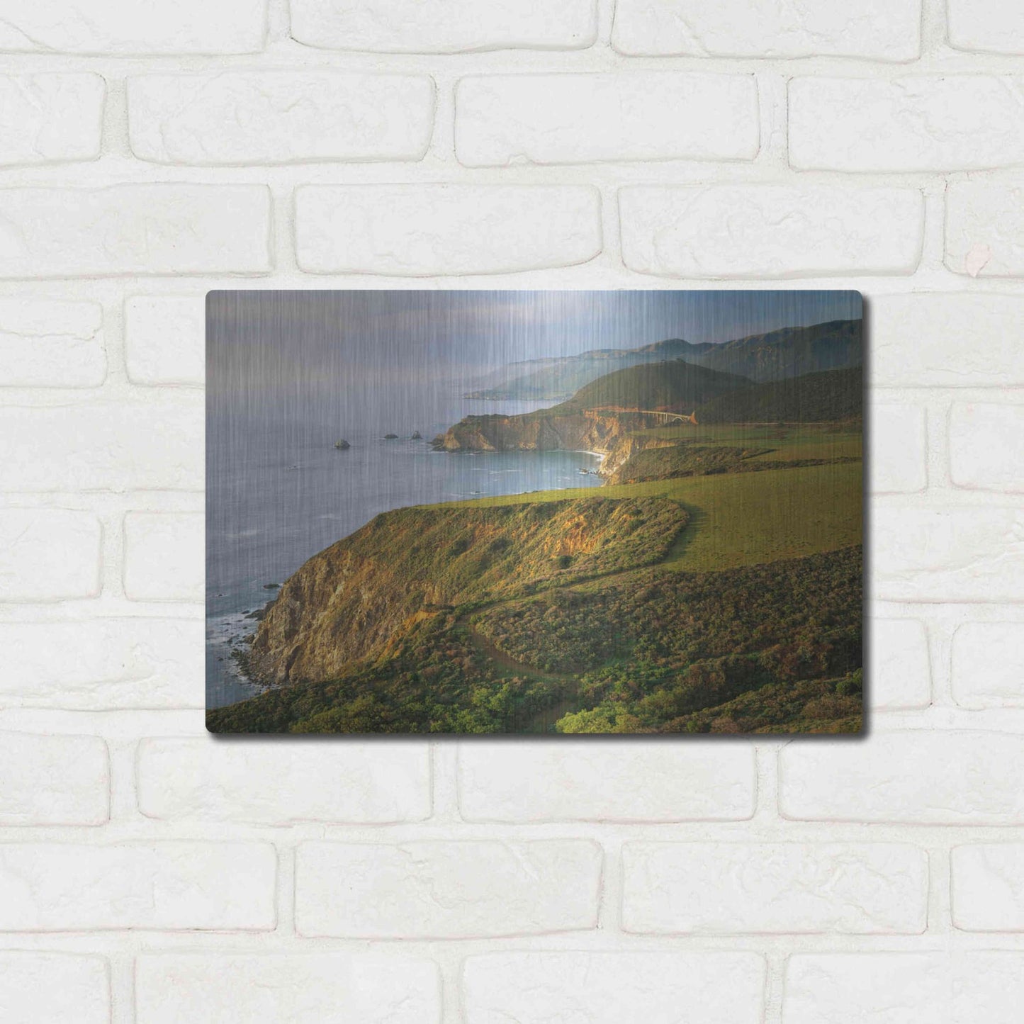 Luxe Metal Art 'Bixby Bridge' by John Gavrilis, Metal Wall Art,16x12