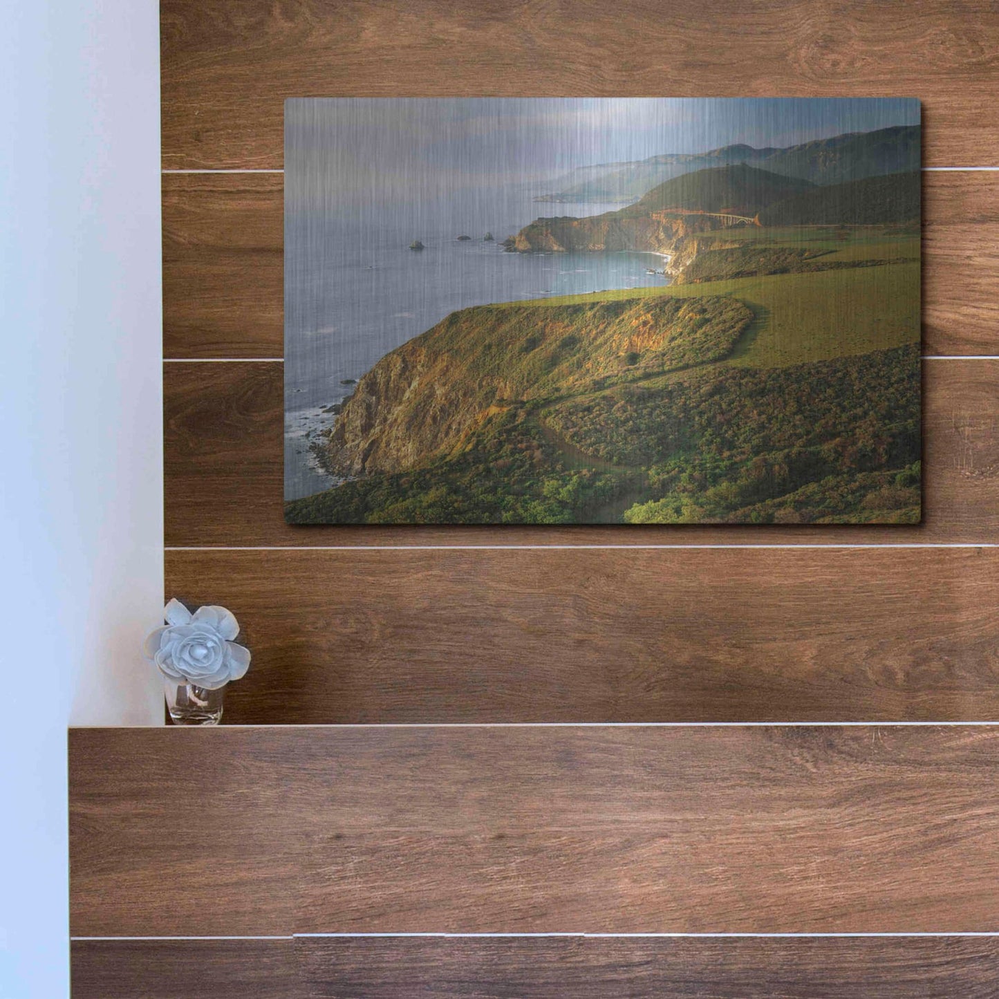 Luxe Metal Art 'Bixby Bridge' by John Gavrilis, Metal Wall Art,16x12