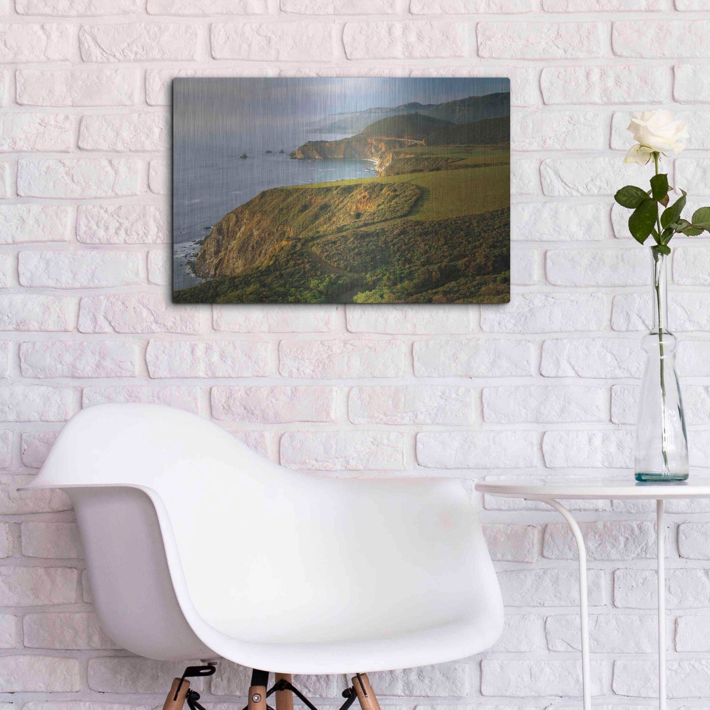 Luxe Metal Art 'Bixby Bridge' by John Gavrilis, Metal Wall Art,24x16