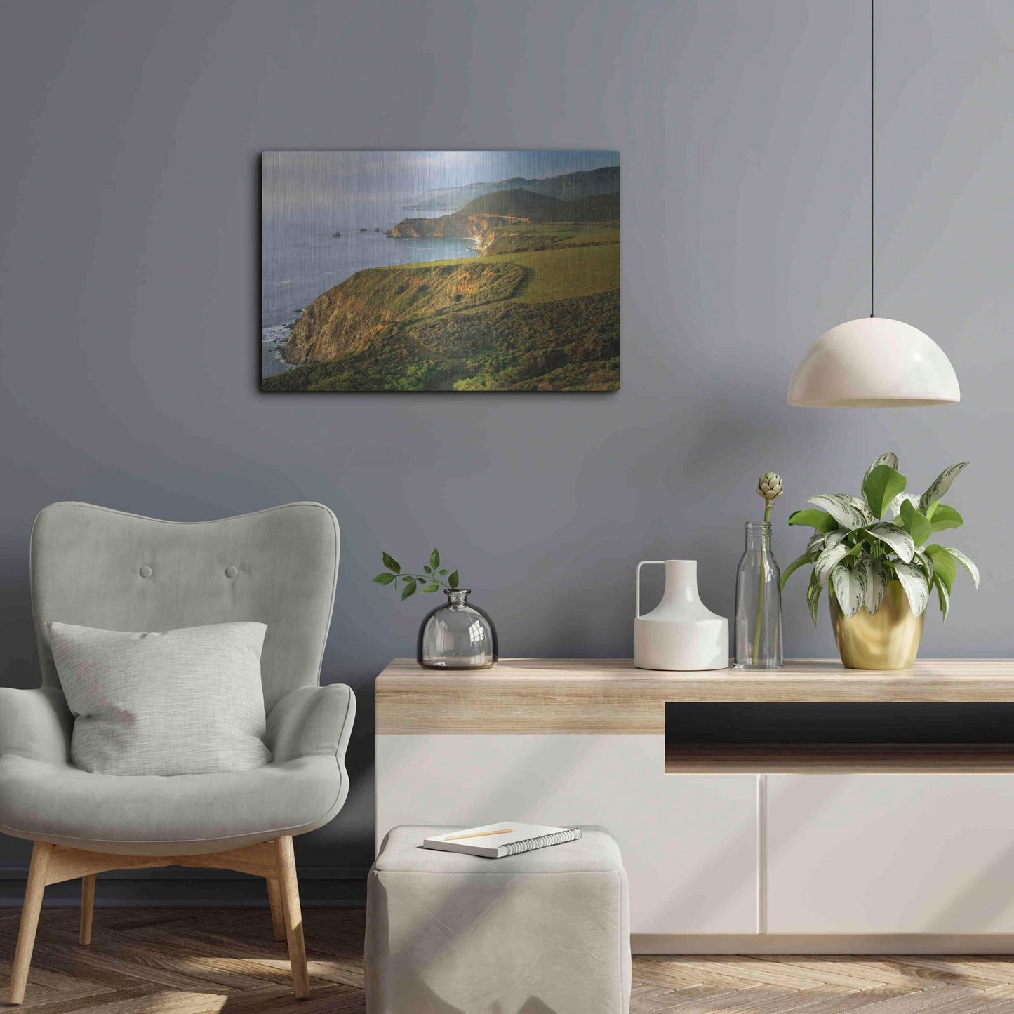 Luxe Metal Art 'Bixby Bridge' by John Gavrilis, Metal Wall Art,24x16