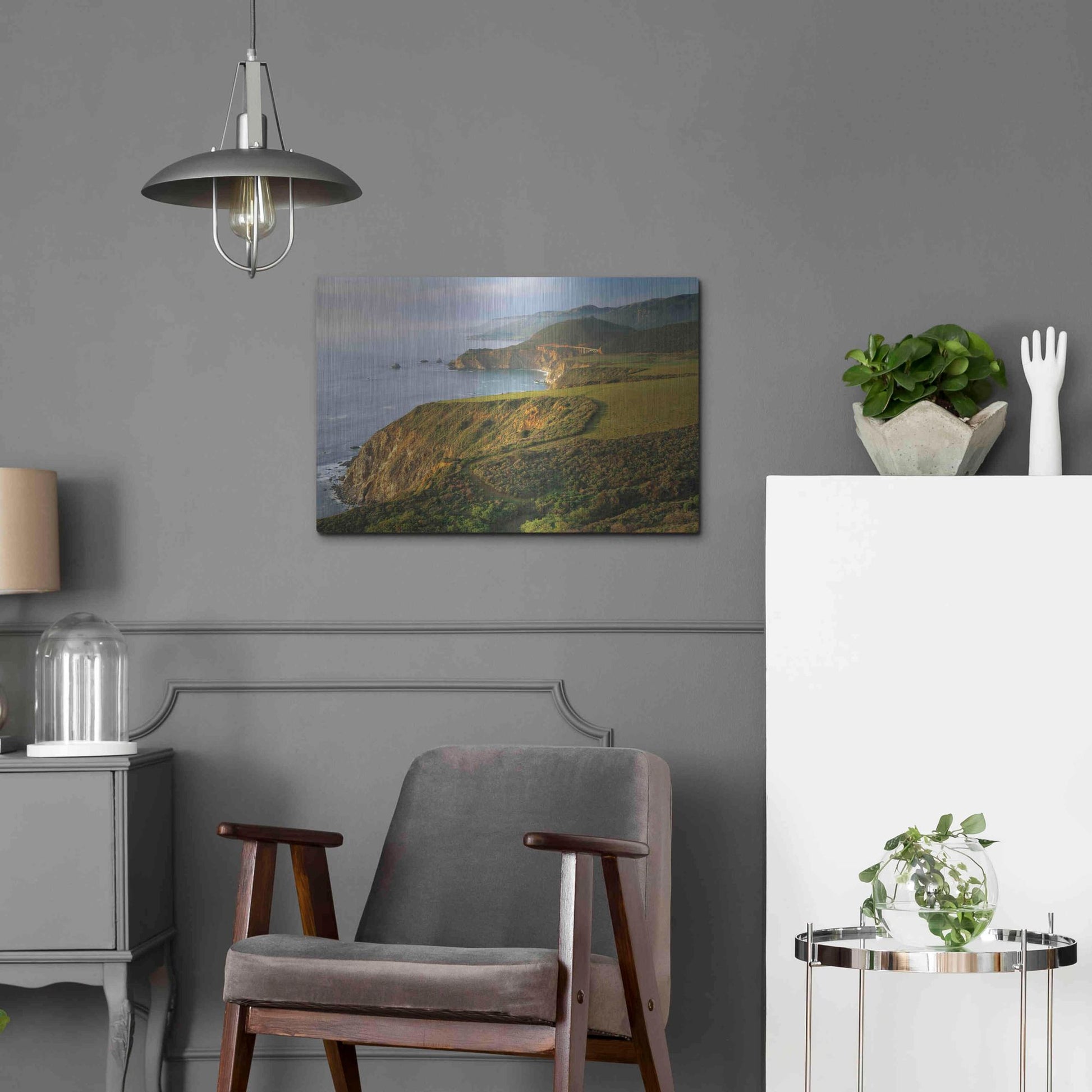 Luxe Metal Art 'Bixby Bridge' by John Gavrilis, Metal Wall Art,24x16