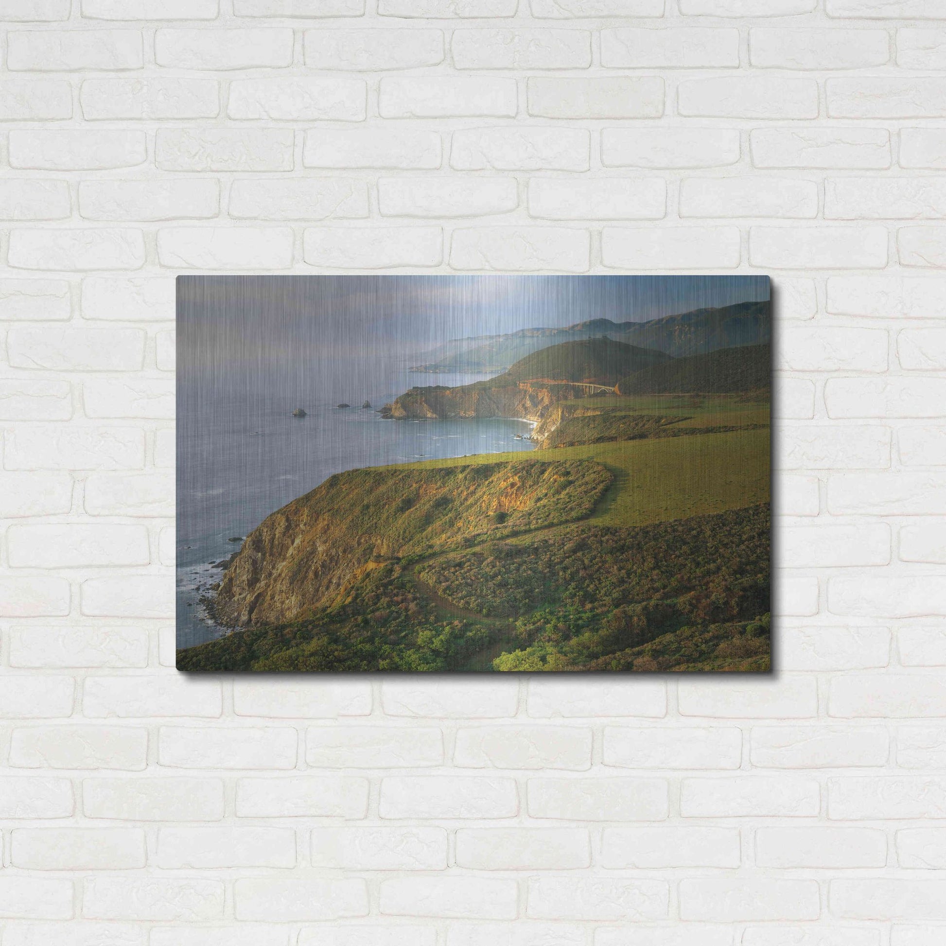 Luxe Metal Art 'Bixby Bridge' by John Gavrilis, Metal Wall Art,36x24